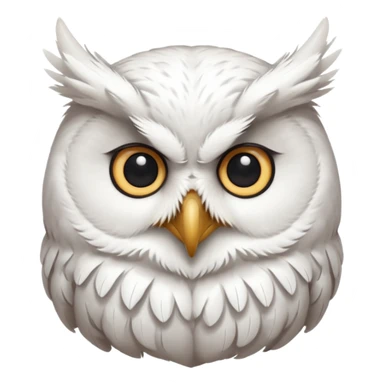 white olw, tilt head, questionning sticker