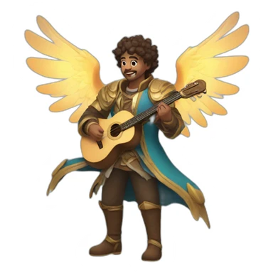 bard with astral wings sticker
