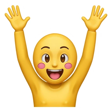 Screaming emoji with its arms up in the air reaching for something sticker