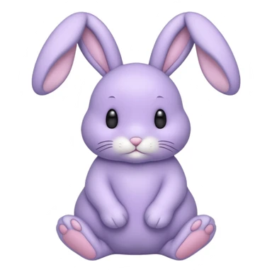 Lavender bunny with floppy ears  sticker