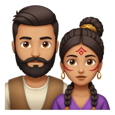 brother and sister fighting modern culture naughty  - indian skin and hairstyle - men beard - fight and love sticker