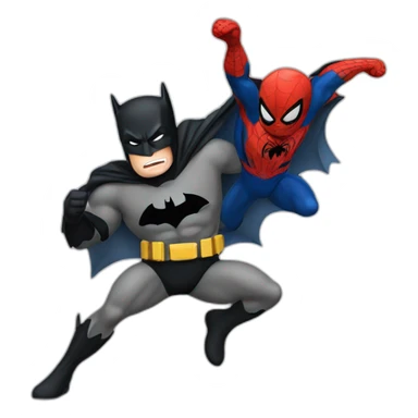 Batman fighting spiderman sticker