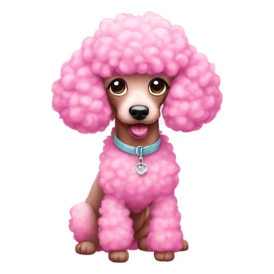 Pink poodle  sticker