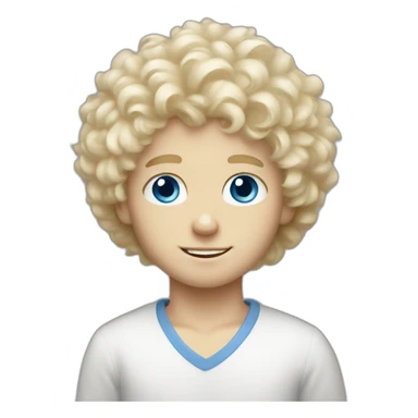 Blonde blue-eyed white boy with fluffy hair and goatie sticker