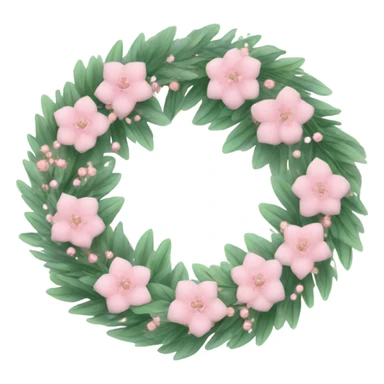 Pastel pink Christmas wreath sticker