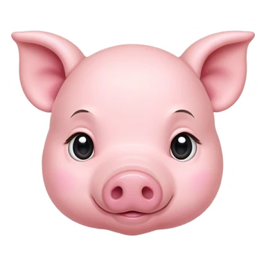 Сute baby pig head sticker