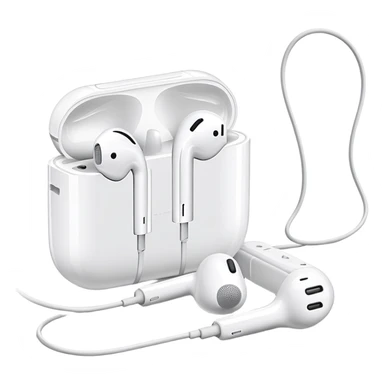 White Apple EarPods with wires and inline remote control sticker