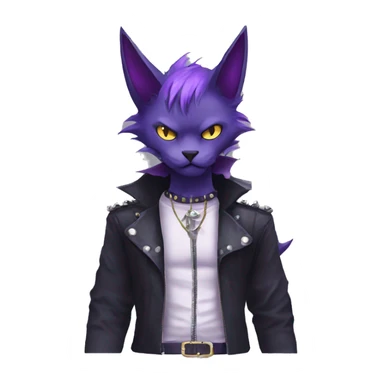 cool edgy evil black punk Purple nargacuga-bat-cat-Fakemon collar full body sticker