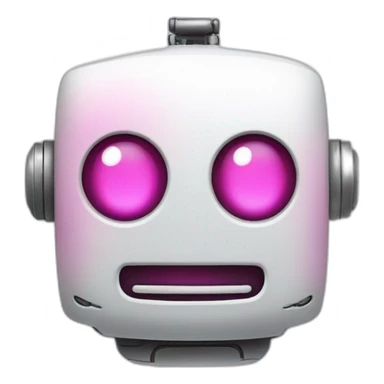 Robot with pink cheeks and smiling sticker