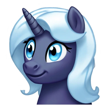 My little pony  Evil dark purple alicorn with blue eyes and blue eyes shadow with white hair with blue sstreaks sticker