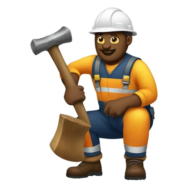 mining man working with his hammer sticker