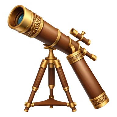 Magical wooden telescope with carvings sticker
