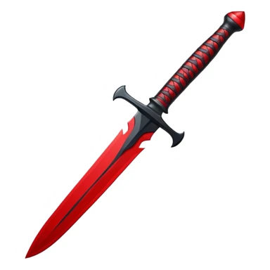 iOS sticker, ritual dagger, red blade, black handle, minimal sticker