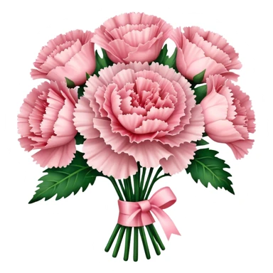  Shell Pink carnations bouquet sticker