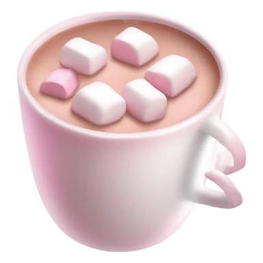 Aesthetic pink hot chocolate with marshmallows  sticker