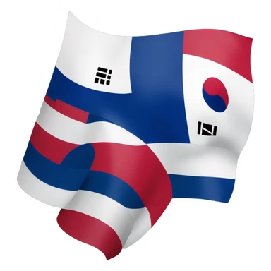 Korean and Dominican Republic flag  sticker