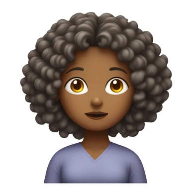 girl with curly hair meditating sticker
