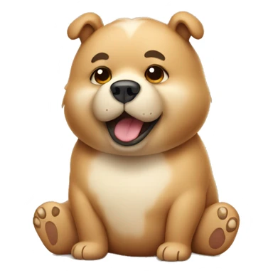 chubby bear dog with a belly sticker