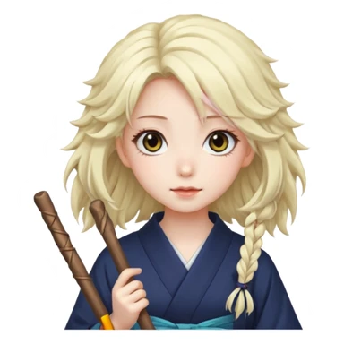 Japanese anime girl sticks sticker