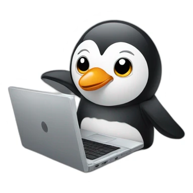 penguin with one laptop sticker