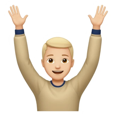 person raising both arms like at church sticker