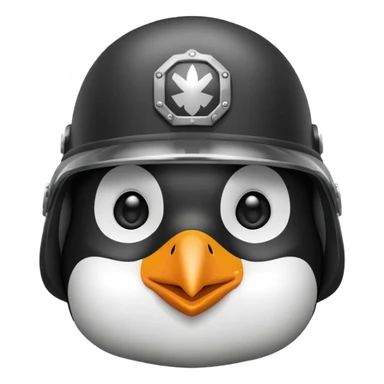 cute penguin soldier face only sticker