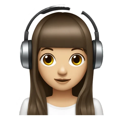 Girl Dj with cute frange and brunette haie sticker
