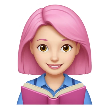 WOMEN reading a pink book emoji sticker