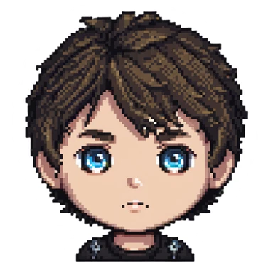cute chibi male face with big eyes sticker