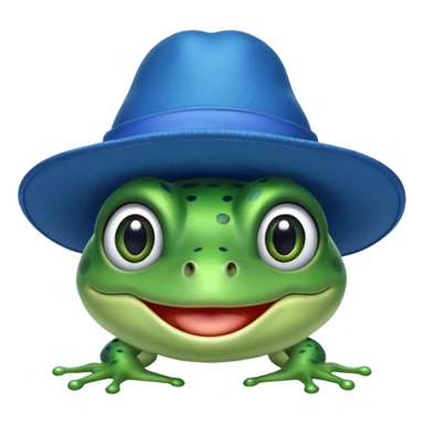 frog wearing a double blue hat sticker
