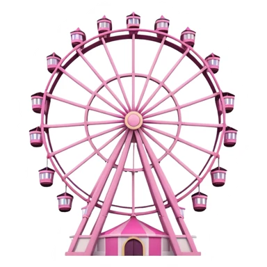 mix light pink dark pink and white girly theme park Ferris wheel sticker