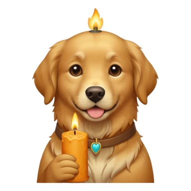 candle-holding dog sticker