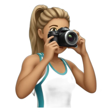 A sporty girl taking photos sticker
