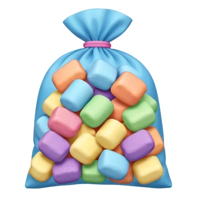 Bag of rainbow colored marshmallows sticker