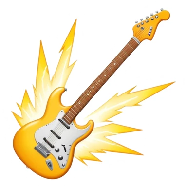 lightning with an electric guitar flying sticker