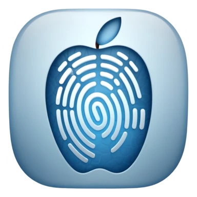 3D render of Fingerprint, forensic investigation aesthetic, sterile clinical lighting, cool blue undertones, sharp high-contrast details, professional clean look, Apple emoji style, isolated on white background --v 6.0 sticker