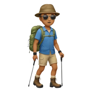 memoji face iphone: men, a solo hiker sticker