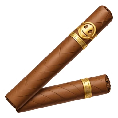 Emoji-style cigar icon, dark brown wrapper, subtle smoke, minimalistic, clean silhouette, metal details, no gold details sticker