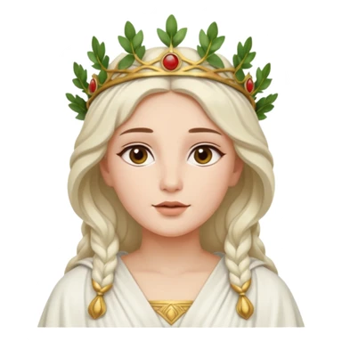 Roman goddess, elegant, divine, wearing a laurel crown, flowing robes, serene expression sticker