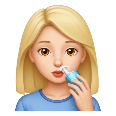 Girl sniffing sticker