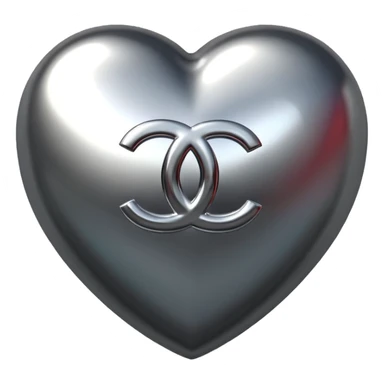 Chanel sport logo chrome glossy heart sticker