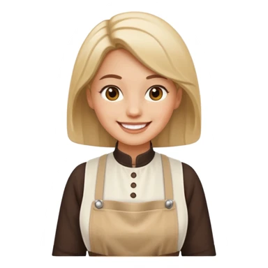 Hold. Women painting smilling tablier sticker