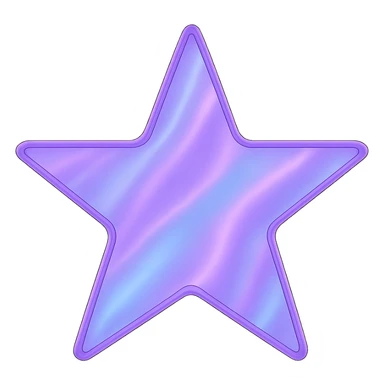 star with a holographic effect, purple, no background sticker