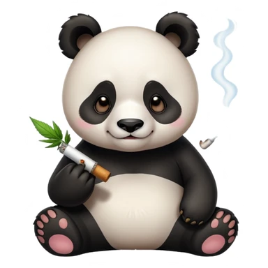 Cute Kawaii panda smoking weed sticker