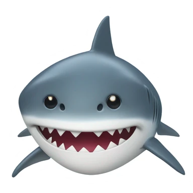 Shark face with loved filled eyes facing front sticker