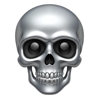 silver chrome scull sticker