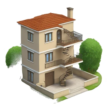 Duplex villa with spiral staircase sticker