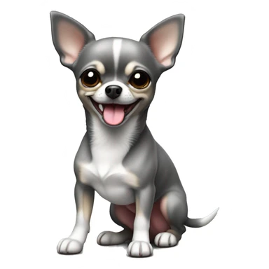 Super cute and mini Chihuahua with a tongue in grey colour full body should be displayed  sticker