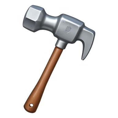 hammer with metallic head and wooden handle sticker