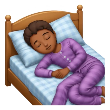 A lazy emoji, a person sleeping on a bed sticker